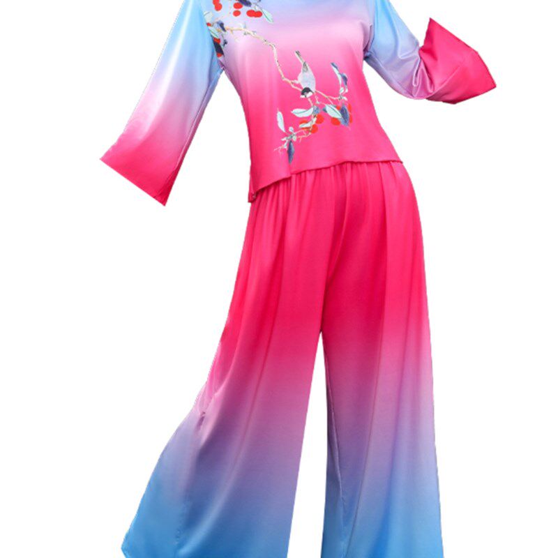 现货速发枫彩广场舞服装新款套装夏秧歌服演出服中老年扇子民族古