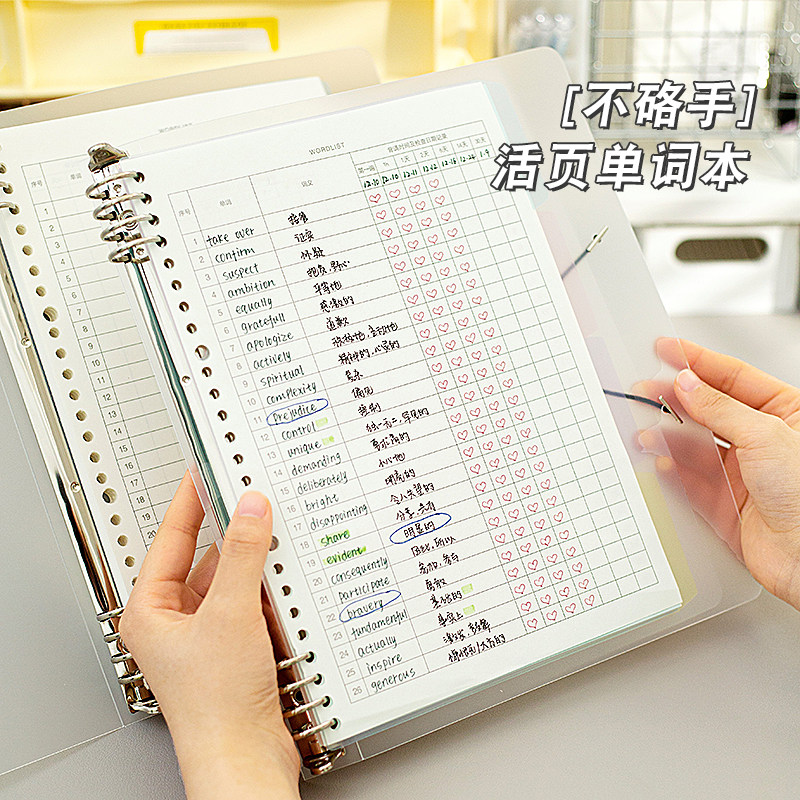 速发记年二班不硌手活页英语单词背四级六级初中高中本单词三忆
