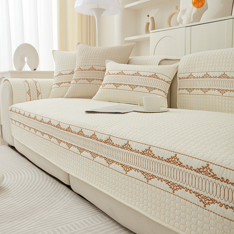 速发全棉沙发垫四季通用纯棉布艺防滑简约现代沙发套罩坐垫季盖布