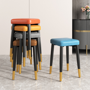 速发凳子家用用约餐放凳可叠桌家庭备简方凳轻奢客厅简易板凳