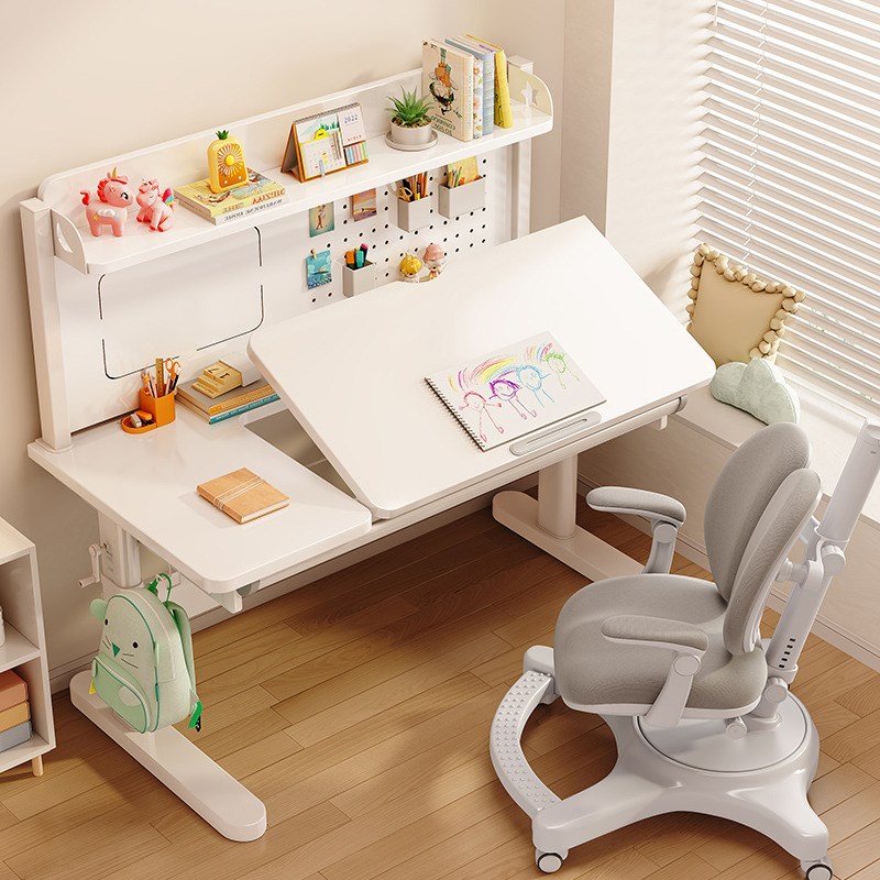 速发睢可儿童学习桌小学生合用园升降写字桌子课桌椅组家套装实木