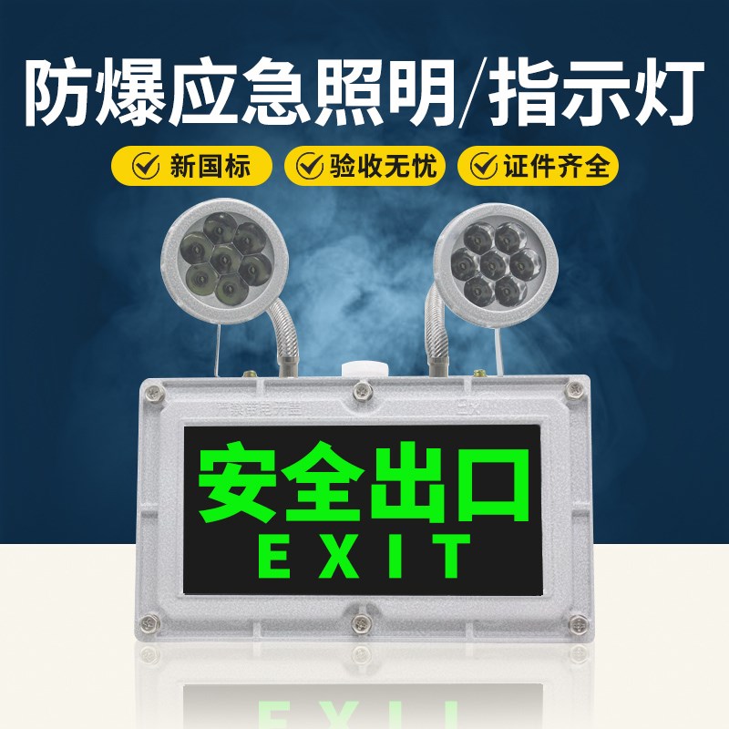 速发防爆应标灯双头应急照明灯安全指示牌疏志等急散灯光图片