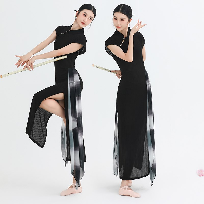 速发连典舞身韵练功服装跳袍古衣裙中国舞蹈旗舞多情种表演出套装