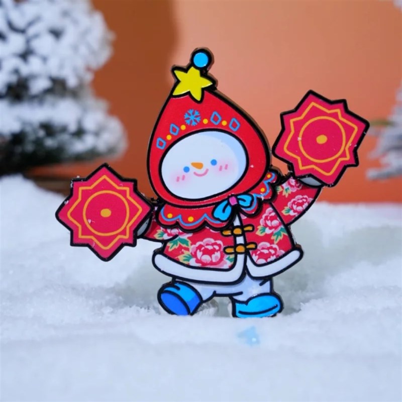 速发哈尔滨天使雪fufu旋转手绢冰箱贴大雪人文创旅游礼物纪念品伴