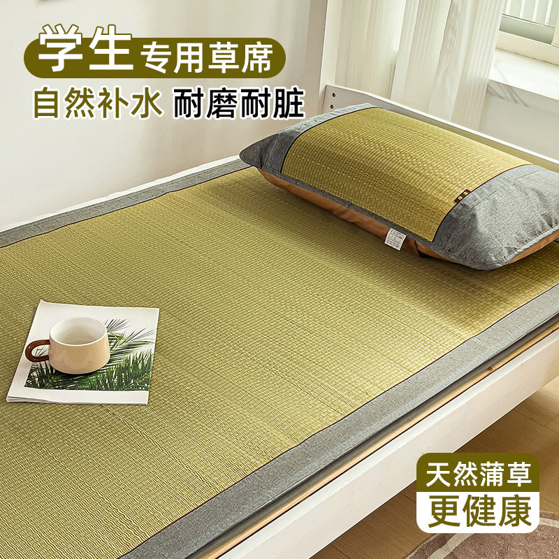 速发学生宿舍草席2寝24新款席季0.米0室凉夏蒲草可折叠席子