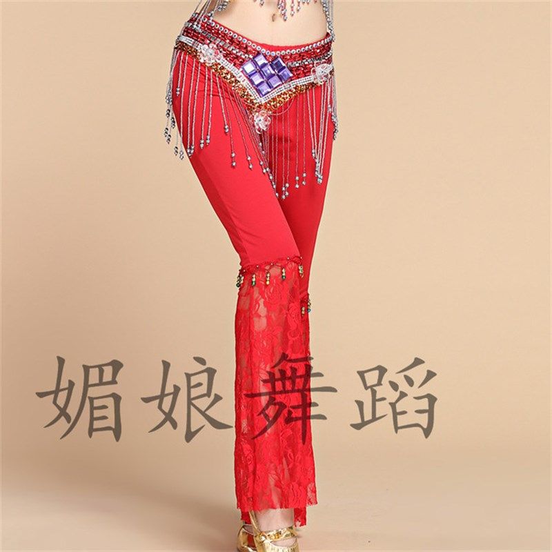 速发大裤肚皮舞裤东练习裤高弹蕾丝码广场舞下装舞子方舞