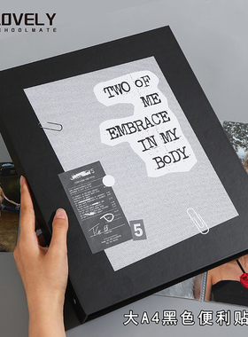 LOVELY大a4简约黑色卡册高级感九宫格小卡生写收纳追星专辑拍立得