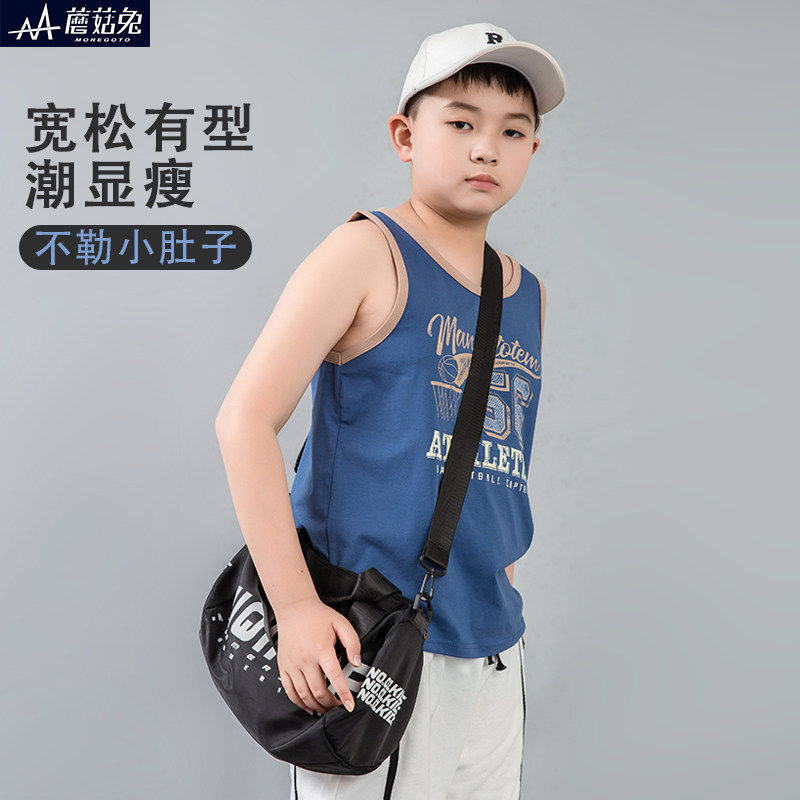 速发胖童装男童背心加肥加大码中大童儿童内穿跨栏吊带夏季薄款T