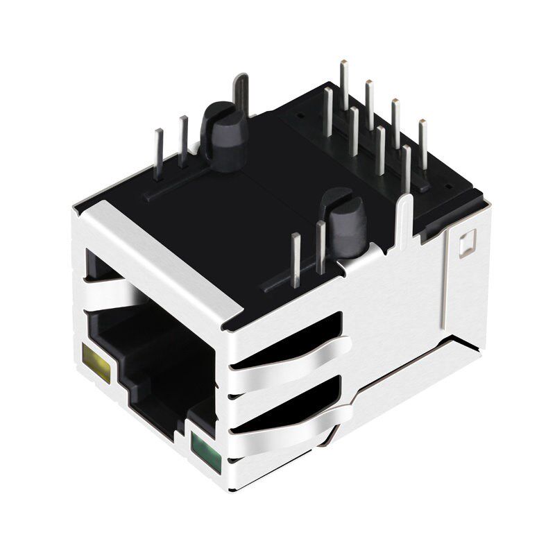 速发JL211B11A4D 单口 带灯带弹 集成百兆变压器 RJ45 网络连接器