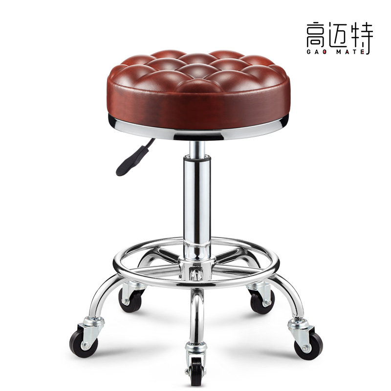 速发升降凳子凳带滑轮理背发旋转凳子院专用凳靠店美甲凳