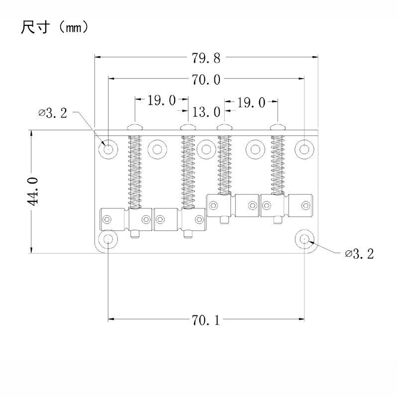 速发四弦电贝司琴桥拉弦板桥弦桥贝斯固定琴4电贝司BA弦电7.5MM长