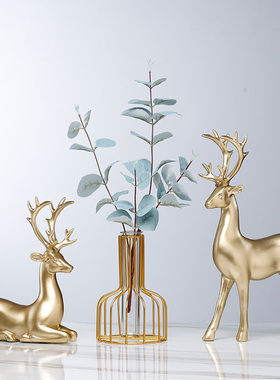 速发招财鹿摆件家居装饰品客意创厅电视酒柜玄关小轻奢工艺品