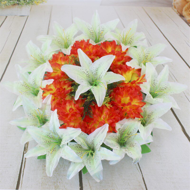 速发清明节用的花仿真花菊花祭祀用品祭奠菊花花圈墓前假花上坟塑