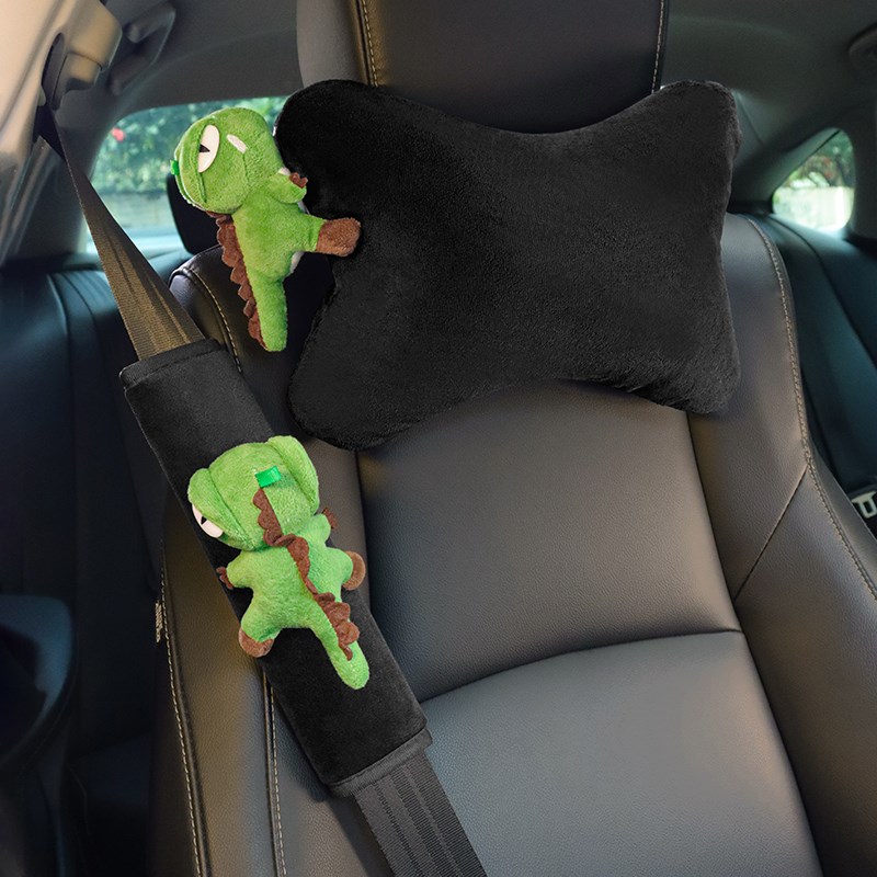 速发汽车头枕车载靠枕护颈枕腰靠车龙座椅用枕靠垫可爱恐颈内饰护