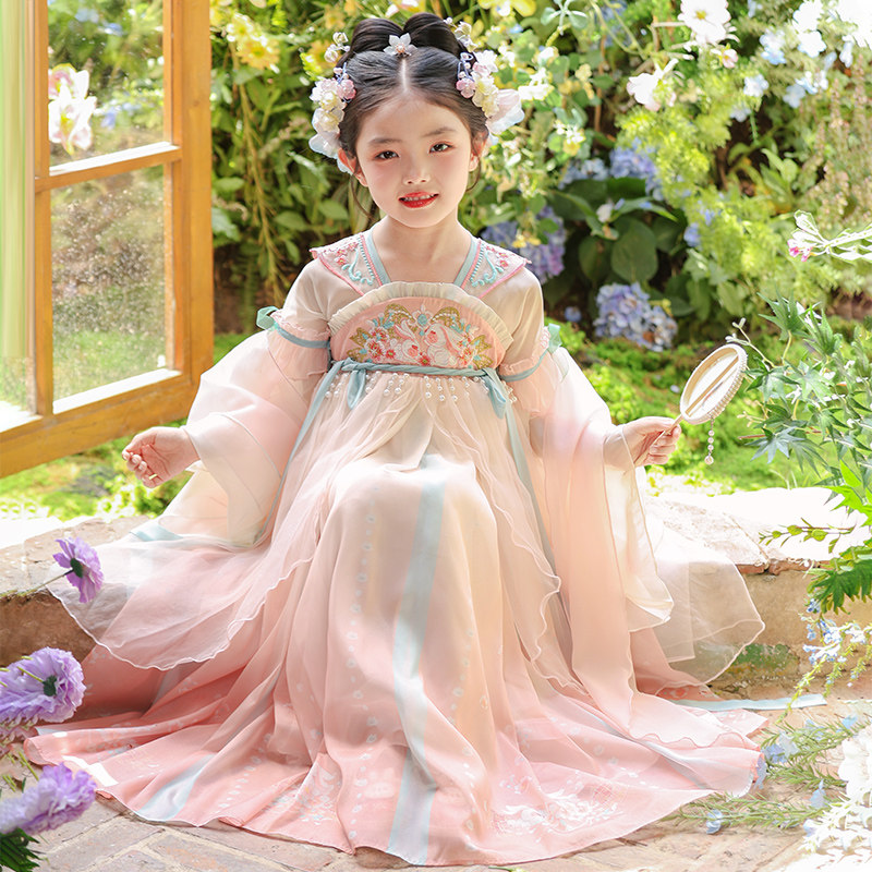 速发汉服女童春装2026新款中国风仙气裙子女孩古装连衣裙儿童古风