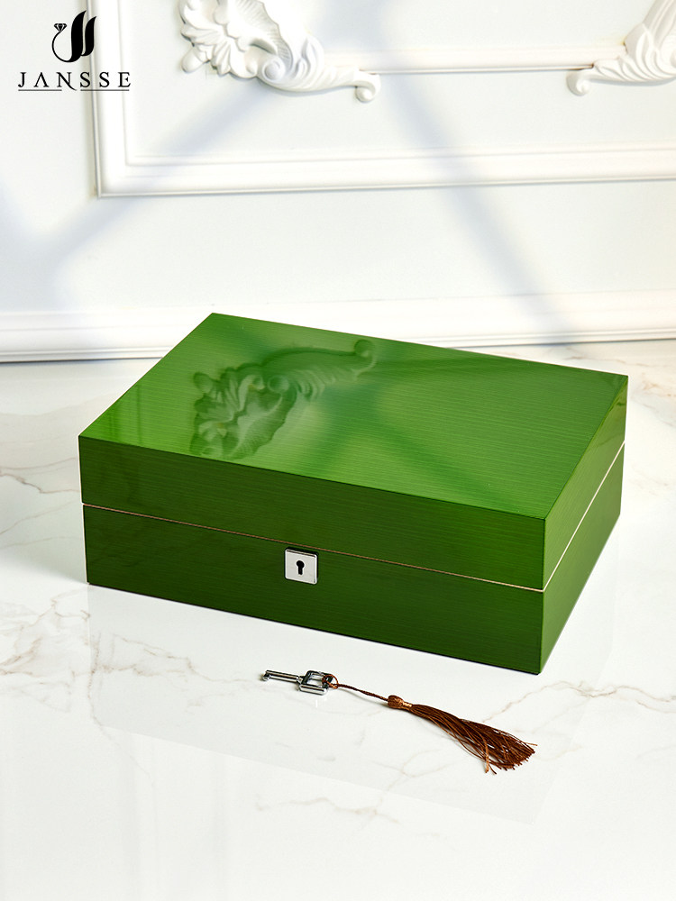 Jansse工匠手表收纳盒家庭高端机械表盒与锁收藏盒高端手表盒