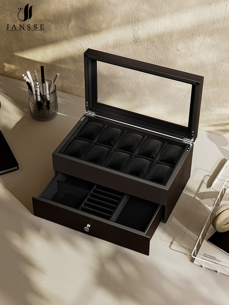 匠人北美黑胡桃手表收纳盒家用高端机械手表珠宝集成收纳盒,收纳整理,首饰盒,淘宝优惠券,粉丝福利购,淘宝优惠卷