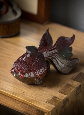 快速发货鸿运当头变色鲤鱼可养茶B宠摆件创意家居摆设装饰品茶具