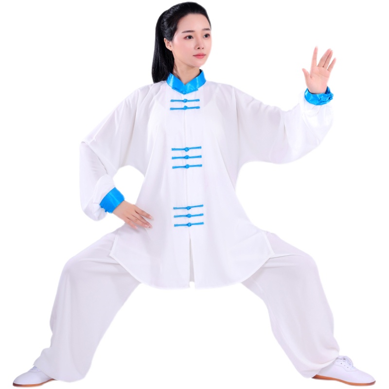 现货速发新款太极服星光麻练功服男武术表演服中老年晨练团体演出