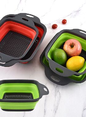 极速Foldable Strainer Fruit Vegetable Washing Basket Colande