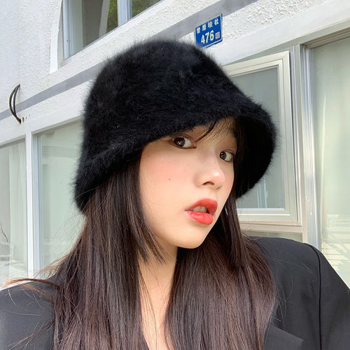 极速2020 Hat winter womens fashion Solid color rabbit fur h