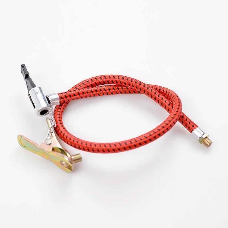 单车管线打气筒配件软管带夹子充气泵篮球气嘴自行车美嘴金属多用