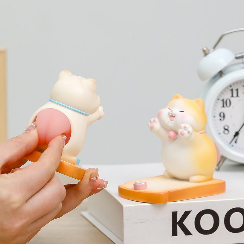 可爱猫咪手机架摆件办公室工位桌面装饰品摆件减压治愈实用好物