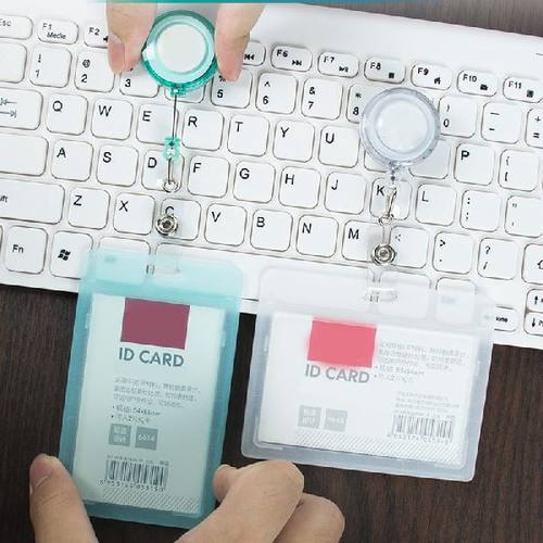 1PCS Simple Transparent Badge Holder Plastic Name Card