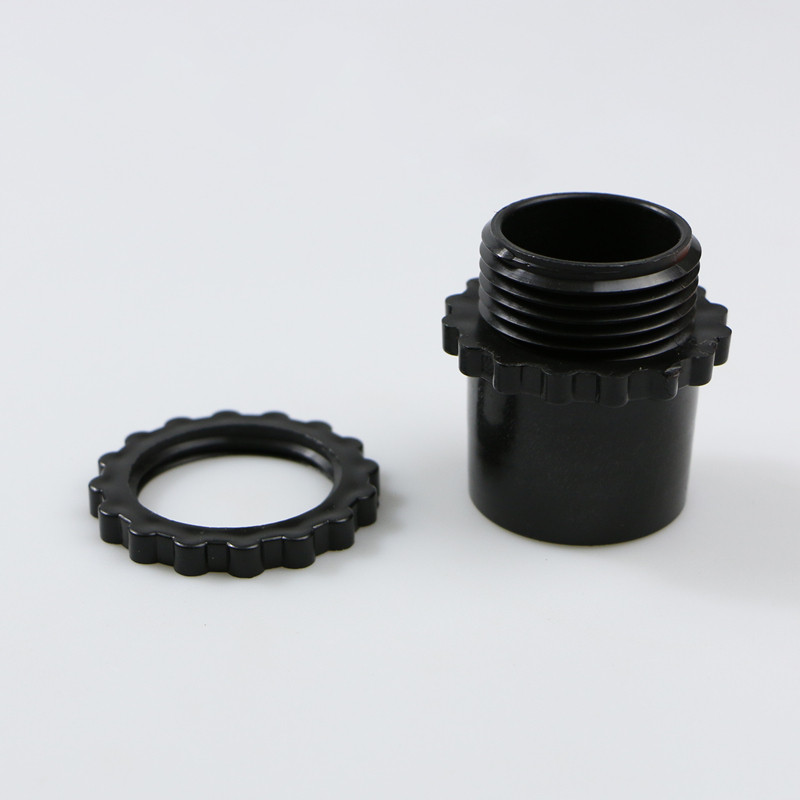 包塑金属软管塑料接头穿线软管黑接头快接蛇皮管锁母16 20 25 32
