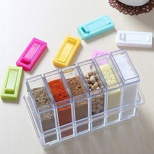 Food Grade ABS Seasoning Spice SixPiece Salt Jar Box