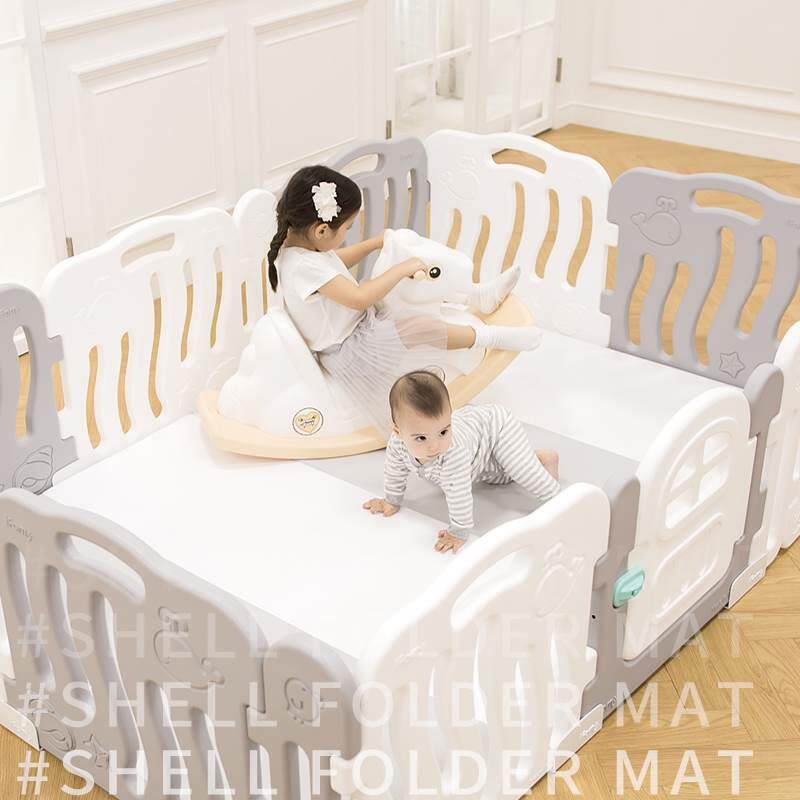 极速l韩国进口ifa叠m贝壳森林围栏爬垫行宝宝爬学步行垫婴幼儿折