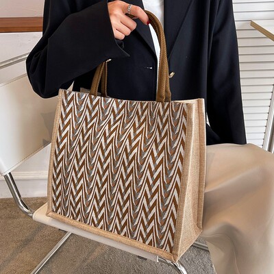 上班族手提袋时尚潮流外出网红帆布通勤单肩包女生夏款大容量学生