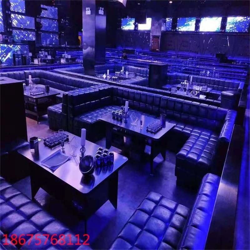 定制KTV包厢卡座发光茶几酒吧沙发清吧U型电音跳舞卡座沙发小凳