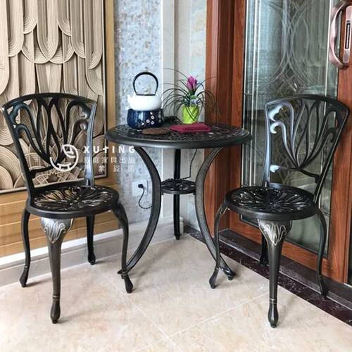 新品户外桌椅庭院欧式别墅休闲花园阳台家具铁艺室内外五件套铸铝