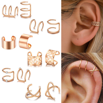 极速12pcs/set 2020 Fashion Gold Color Ear Cuffs Leaf Clip Ea