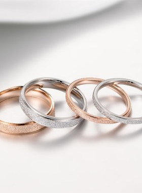 极速Classic Simple Matte Narrow/Wide Ring Titanium Steel for