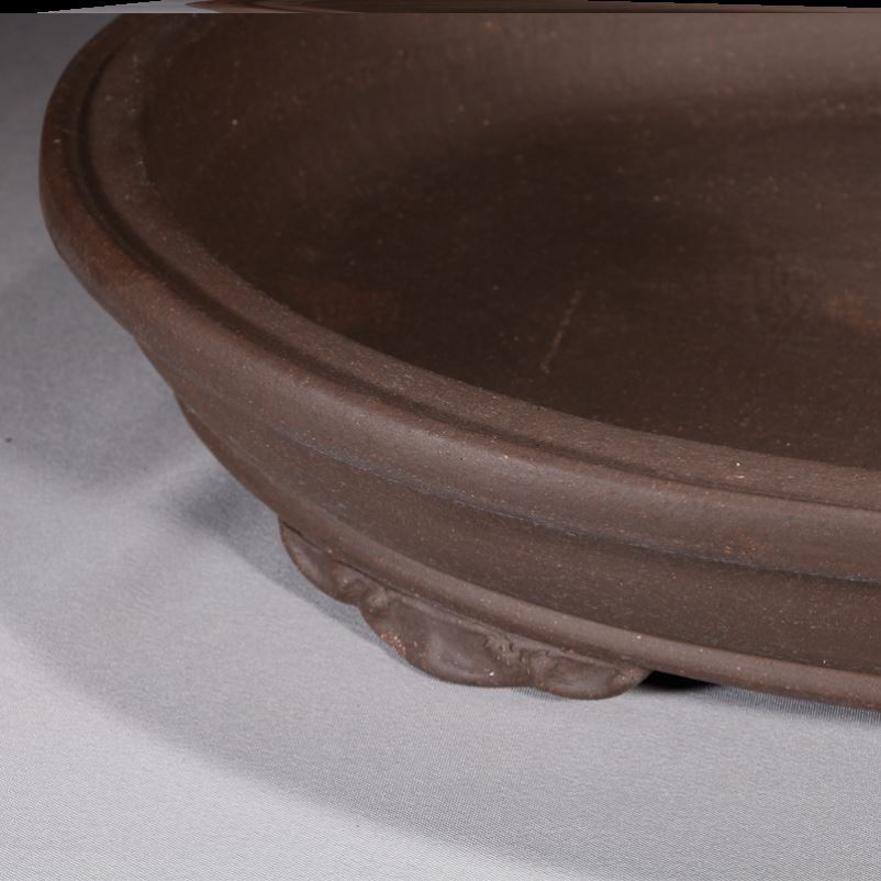 吸水石盆景底盘紫砂花盆浅盆特大号椭圆形无孔假山景盆有孔老桩盆