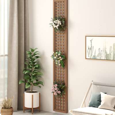 【萌妮】新款 网格挂墙花架 壁挂花架碳化防腐木围栏爬藤花架墙面