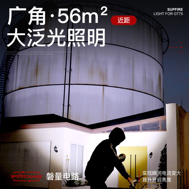 神火(SupFire)GT75手电筒强光手电筒超长续航超亮远射小型迷你