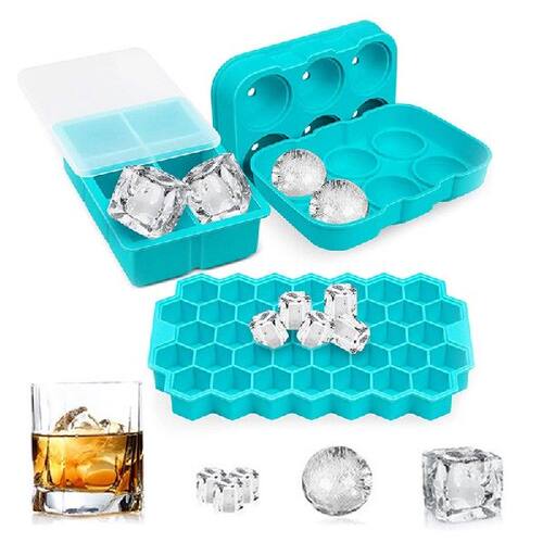 极速3pcs Silicone Ice Cube Maker Form For Ice Candy Cake