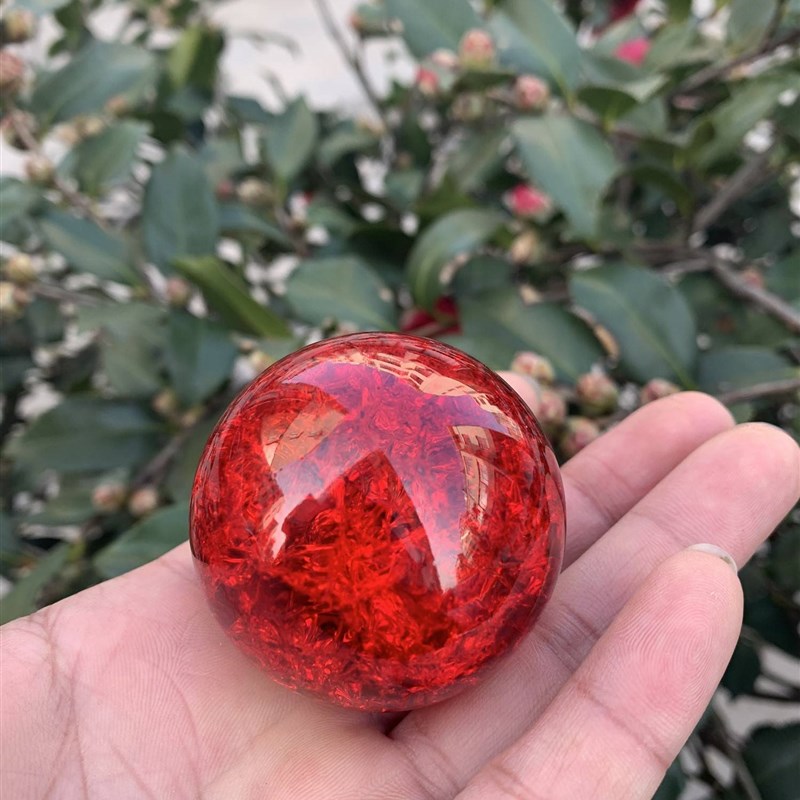 玻璃球大号水晶球彩色艺术玻璃球珠摆件转运透明珠弹珠客厅装饰品