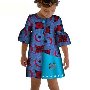 kid African clothes 棉质非洲蜡染女童上衣外套非洲民族服装 定制