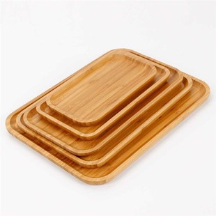 2021 New Plate Tray Wooden Bamboo Tray Household Wood Plate