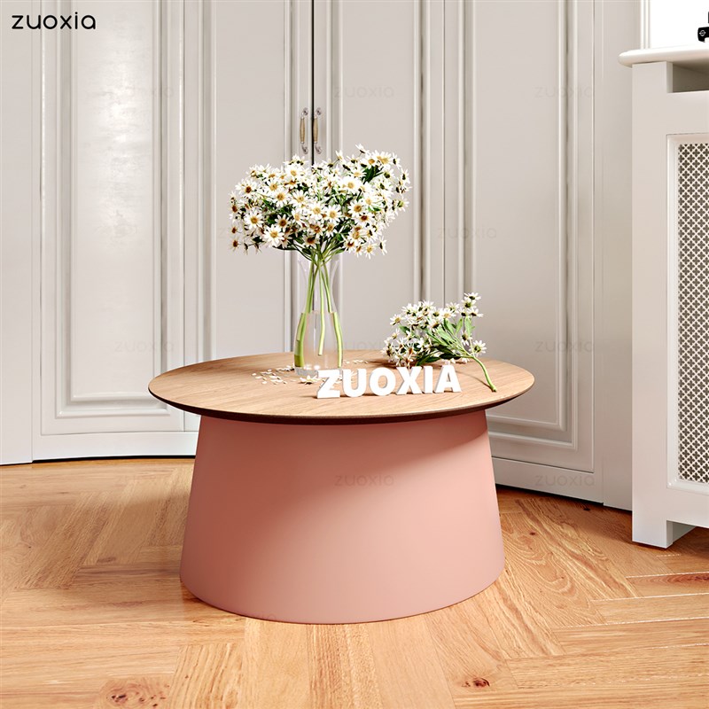 简约现代圆形茶几阳台实木家用小户型客厅边几组合卧室飘窗小茶桌