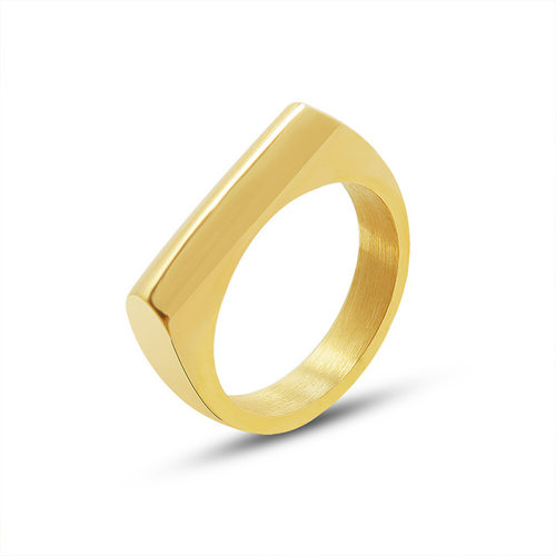 极速Fashion design geometric angular titanium steel ring fem