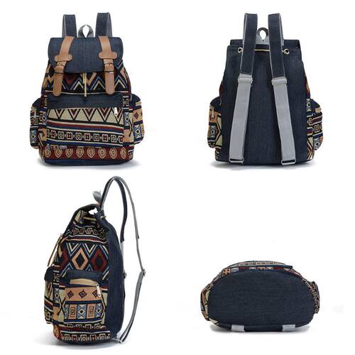 极速High Quality Women  Vintage Backpack Ethnic Backpacks Bo