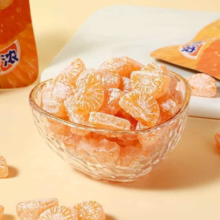 3D桔片糖特浓橘瓣糖桔子造型网红糖橘子水果味硬糖果零食袋装喜糖