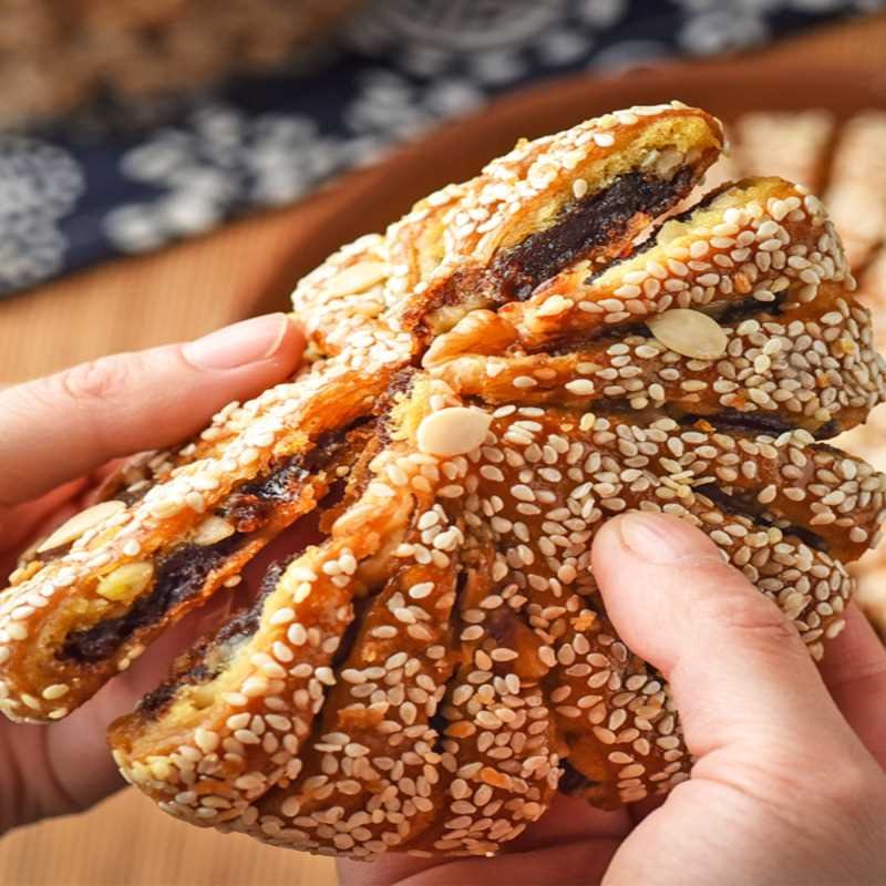 马蹄酥江阴特产核桃豆沙饼酥饼手工传统老式月饼早餐糕点烧饼零食