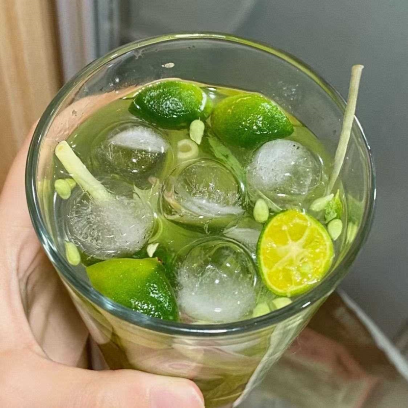 薄荷青桔柠檬片茶冲泡免煮水果茶冷泡果茶加冰更清凉冰镇青桔柠檬