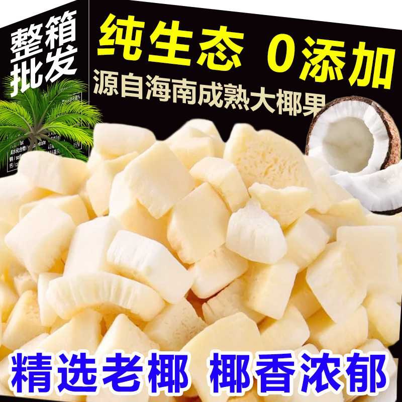 原椰椰子片无糖无添加椰子块脆块薄脆香甜糖人海南特产原味零食品